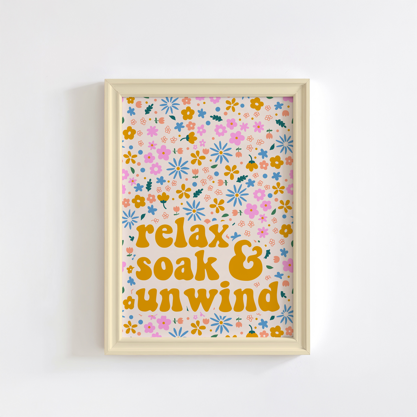 Relax Soak & Unwind Print in Mustard