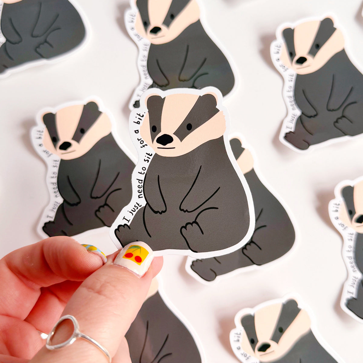 Tired Badger Sticker - Waterproof Sticker