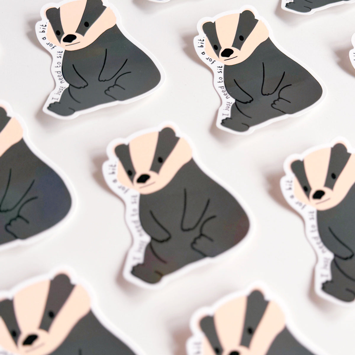Tired Badger Sticker - Waterproof Sticker