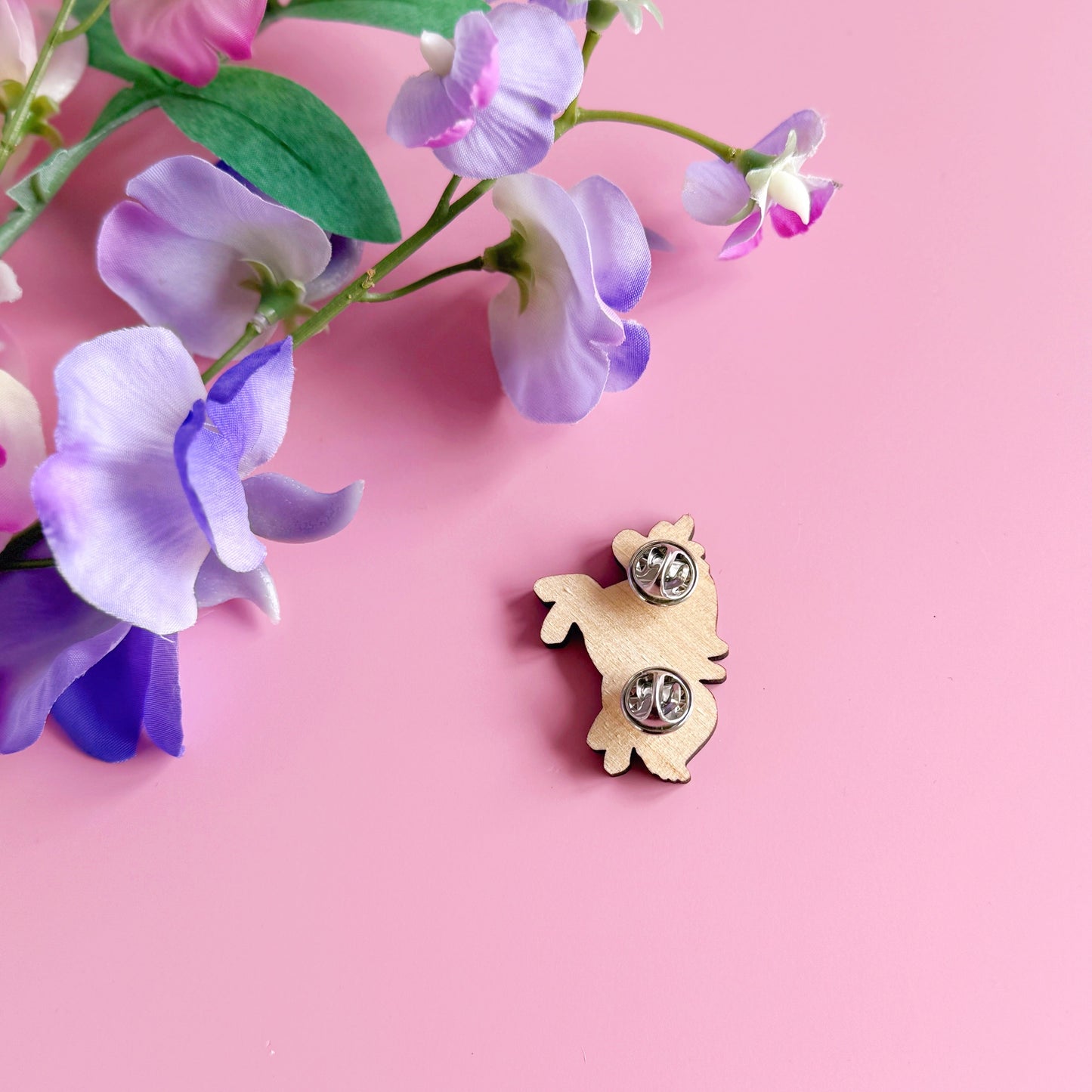 Uma The Unicorn Wooden Pin Badge