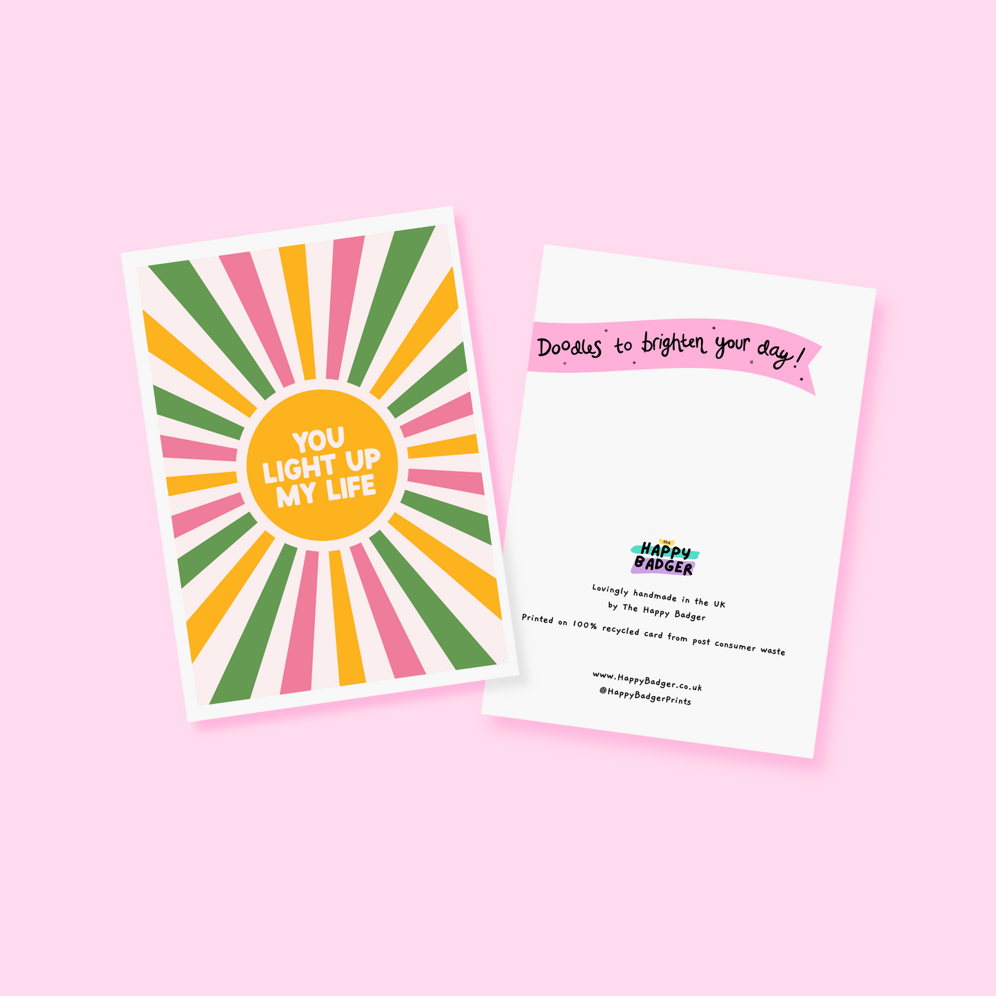 You Light Up My Life Card - A6 Greetings Card