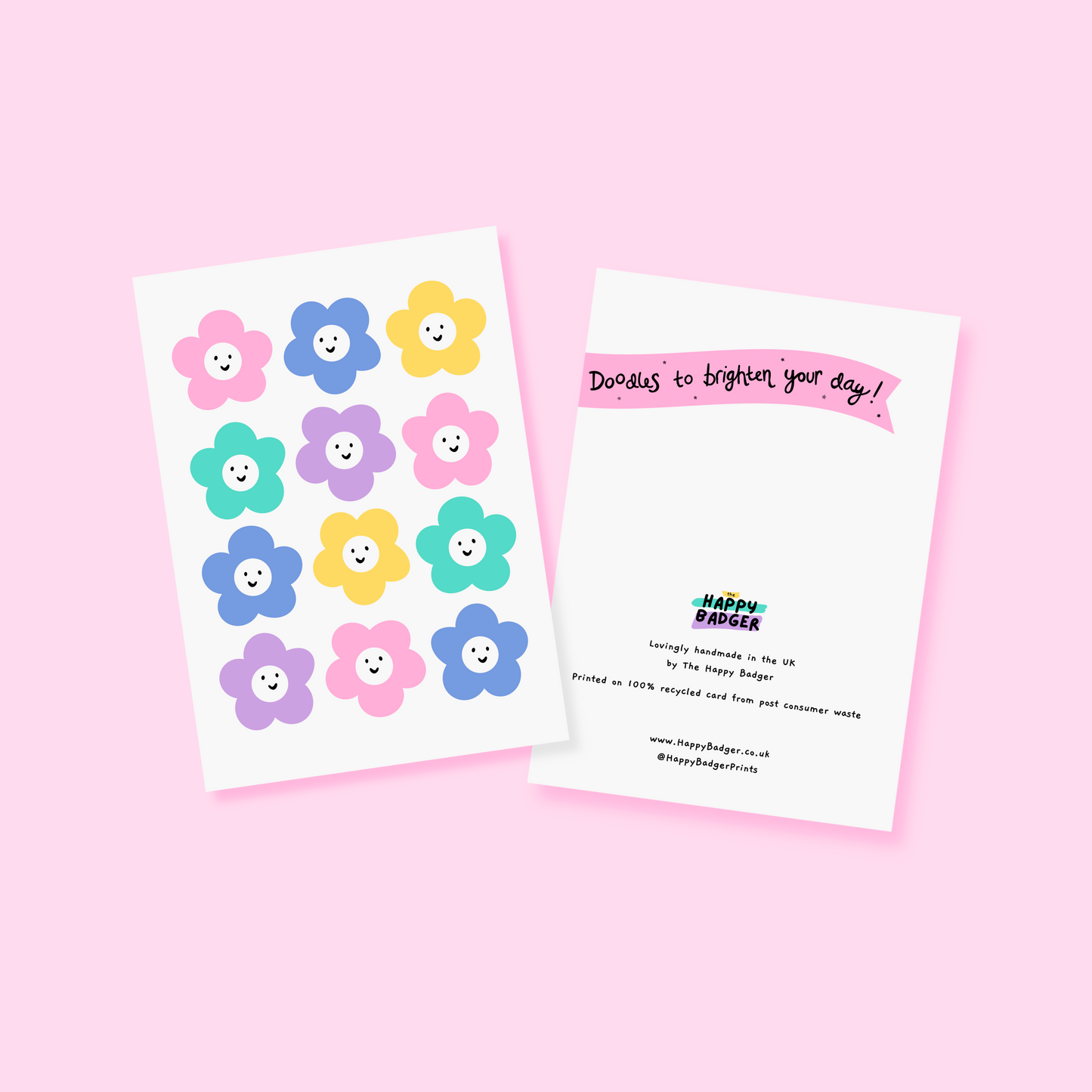 Smiling Flowers Card - A6 Greetings Card