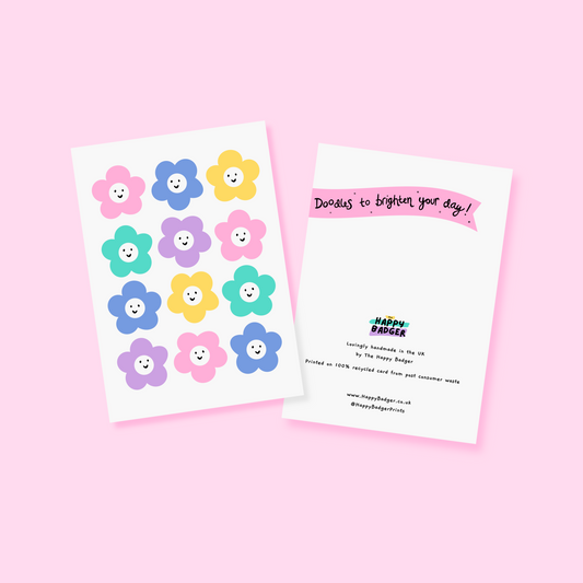 Smiling Flowers Card - A6 Greetings Card