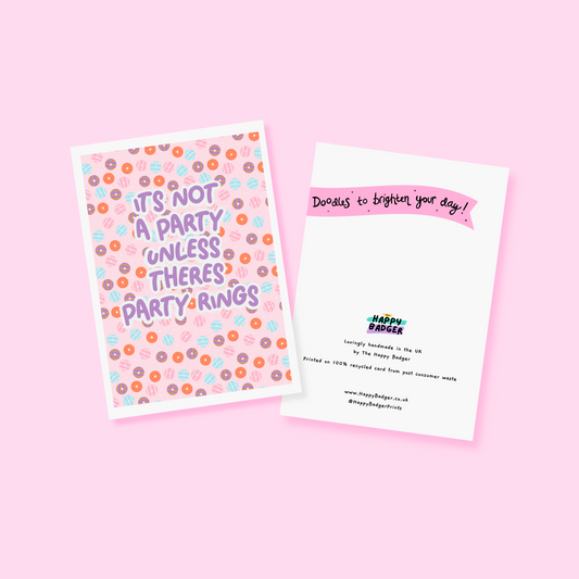 Party Rings Birthday Card - A6 Greetings Card