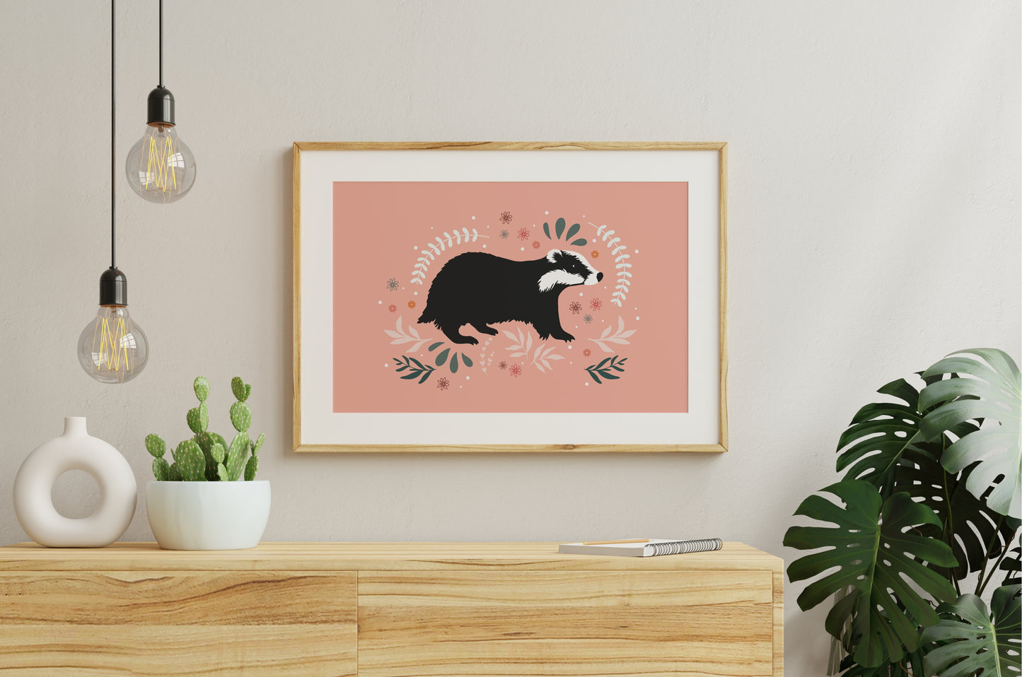 Badger Print in Pink