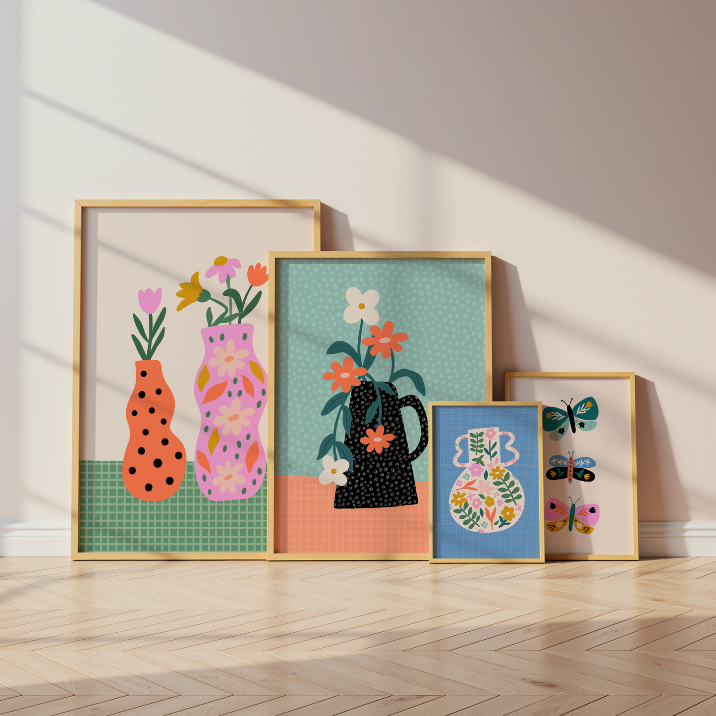 A collection of vase illustrations.