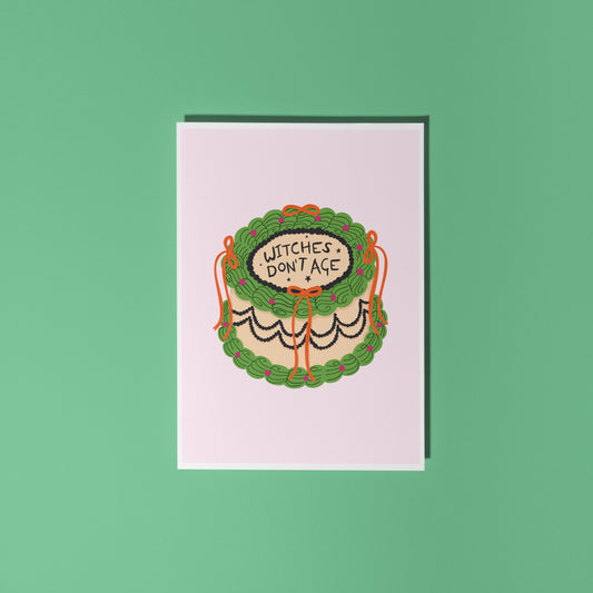 Witches Don't Age Birthday Card - A6 Greetings Card