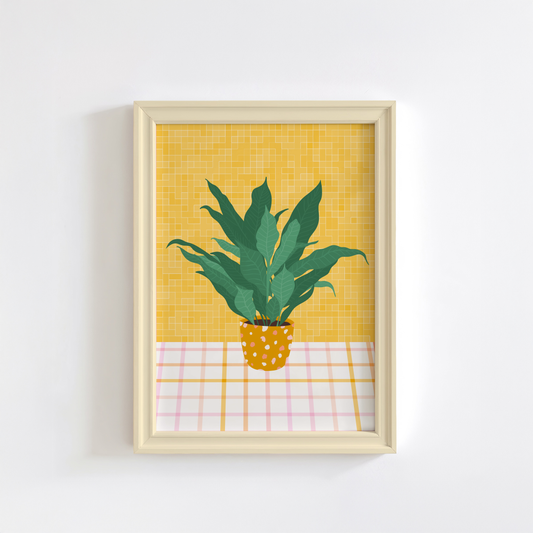 House Plant Print in Yellow