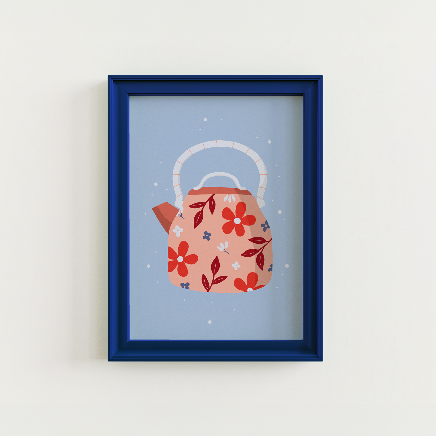 Teapot Print in Blue