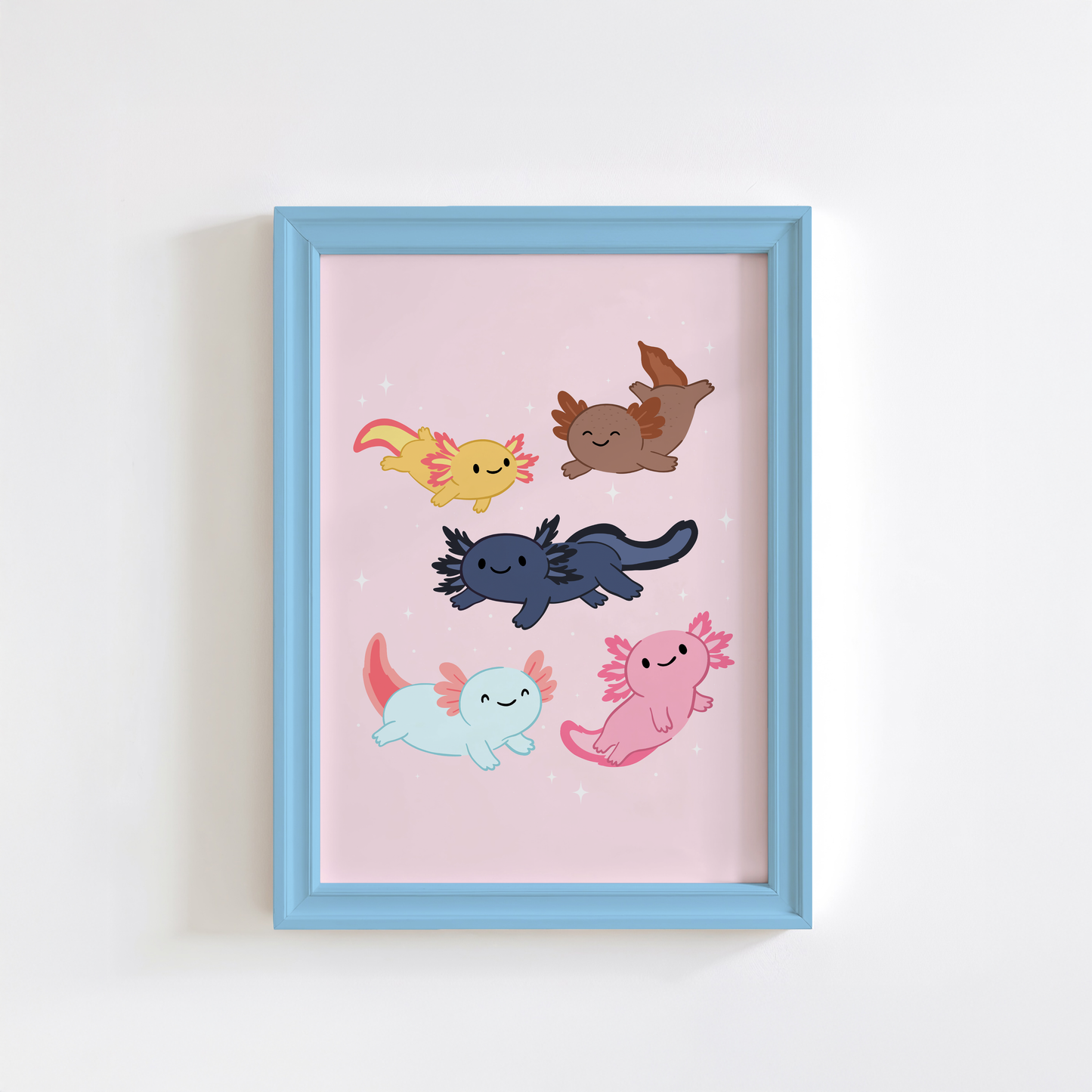 Axolotl Illustration Print