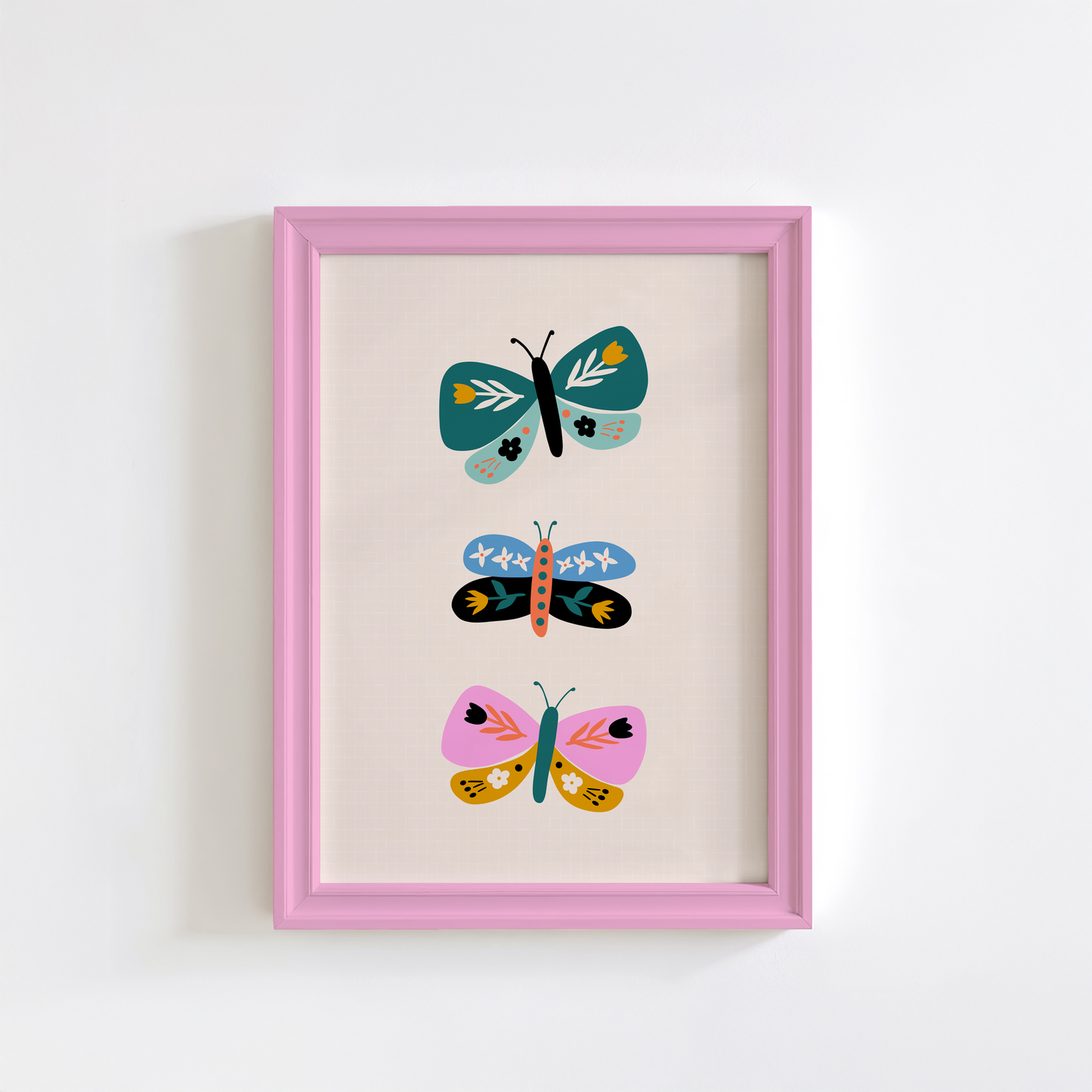 Retro Butterflies Print