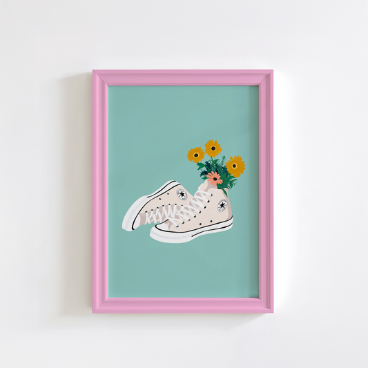 Daisy Converse Print in Teal