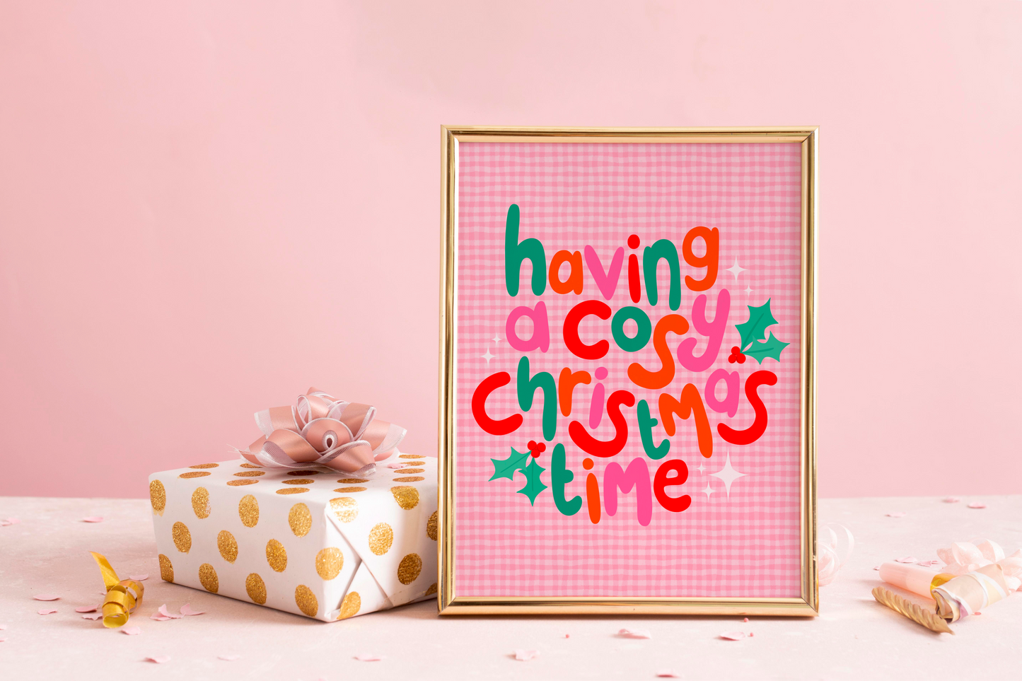 Cosy Christmas Time Print - Festive Quote Wall Art