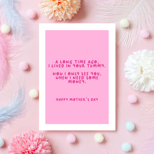 Funny Mother's Day Card - Pink A6 Greetings Card