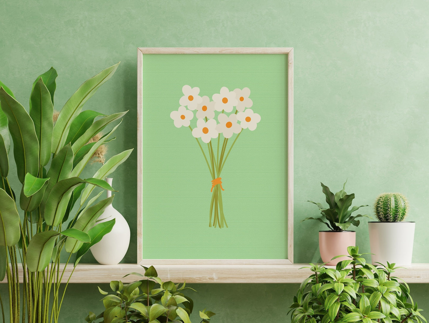 Bunch Of Flowers Print in Green
