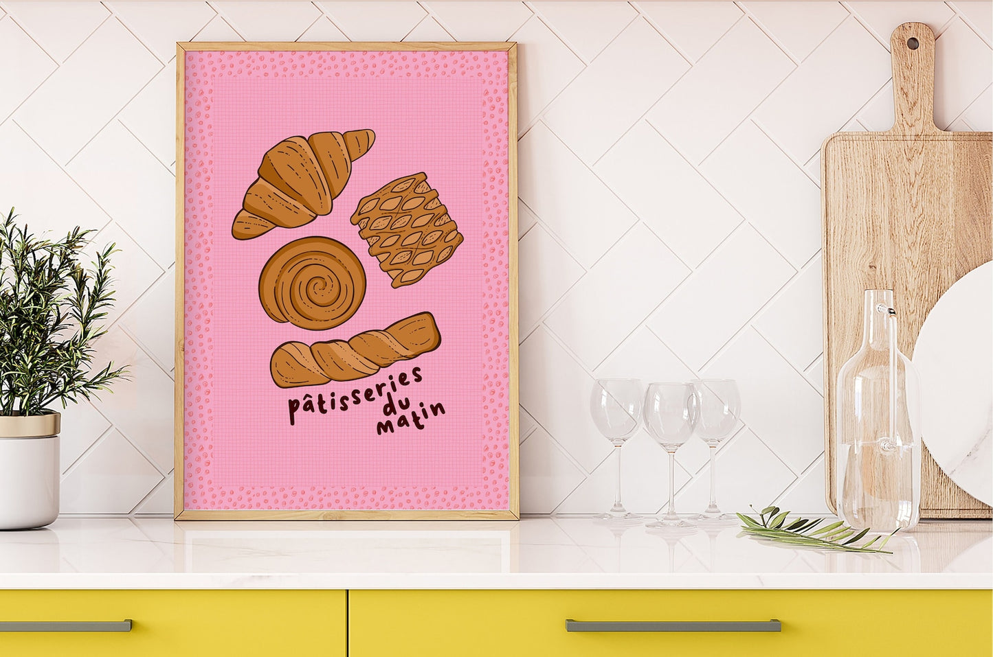 Pastries Print in Pink