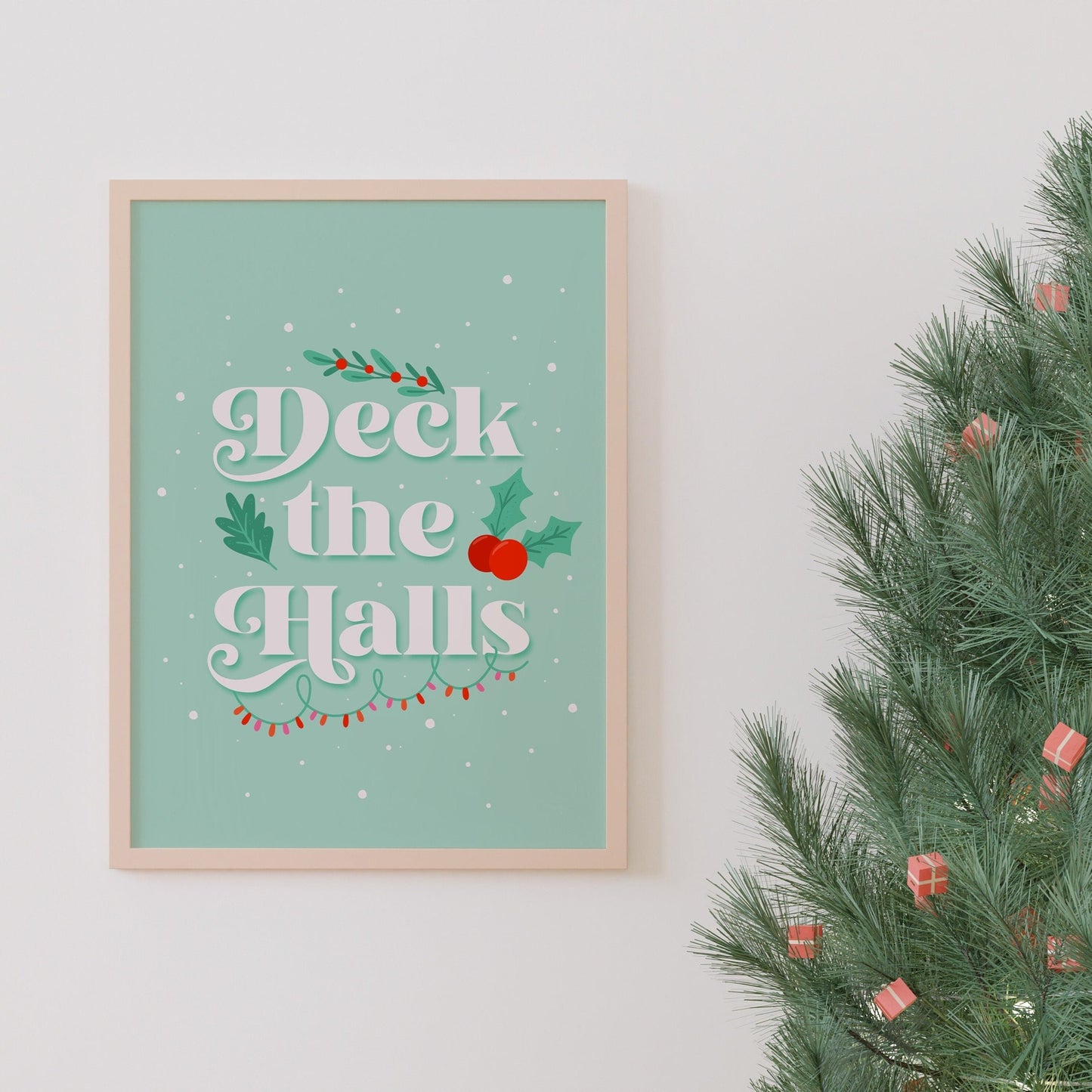 Deck The Halls Print in Green