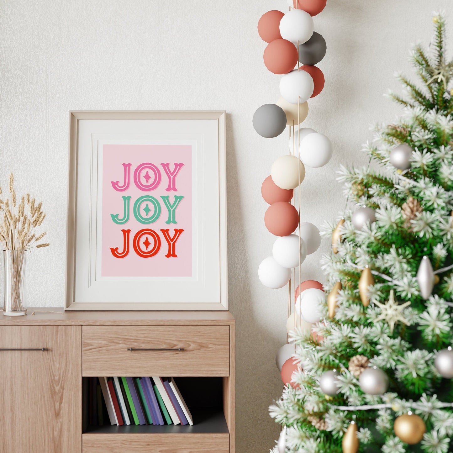 Christmas Joy Print in Pink