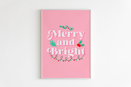 Merry And Bright Christmas Print