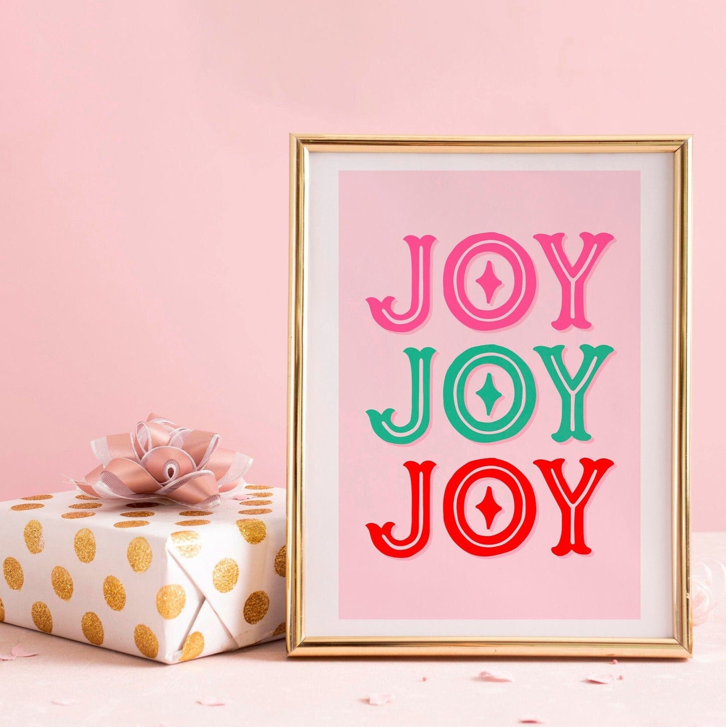 Christmas Joy Print in Pink