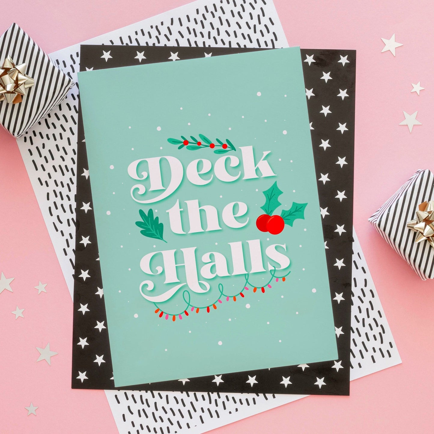 Deck The Halls Print in Green