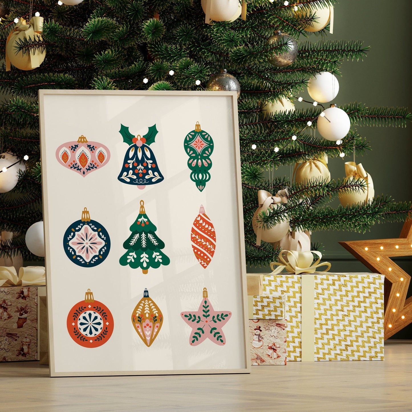 Christmas Baubles Print