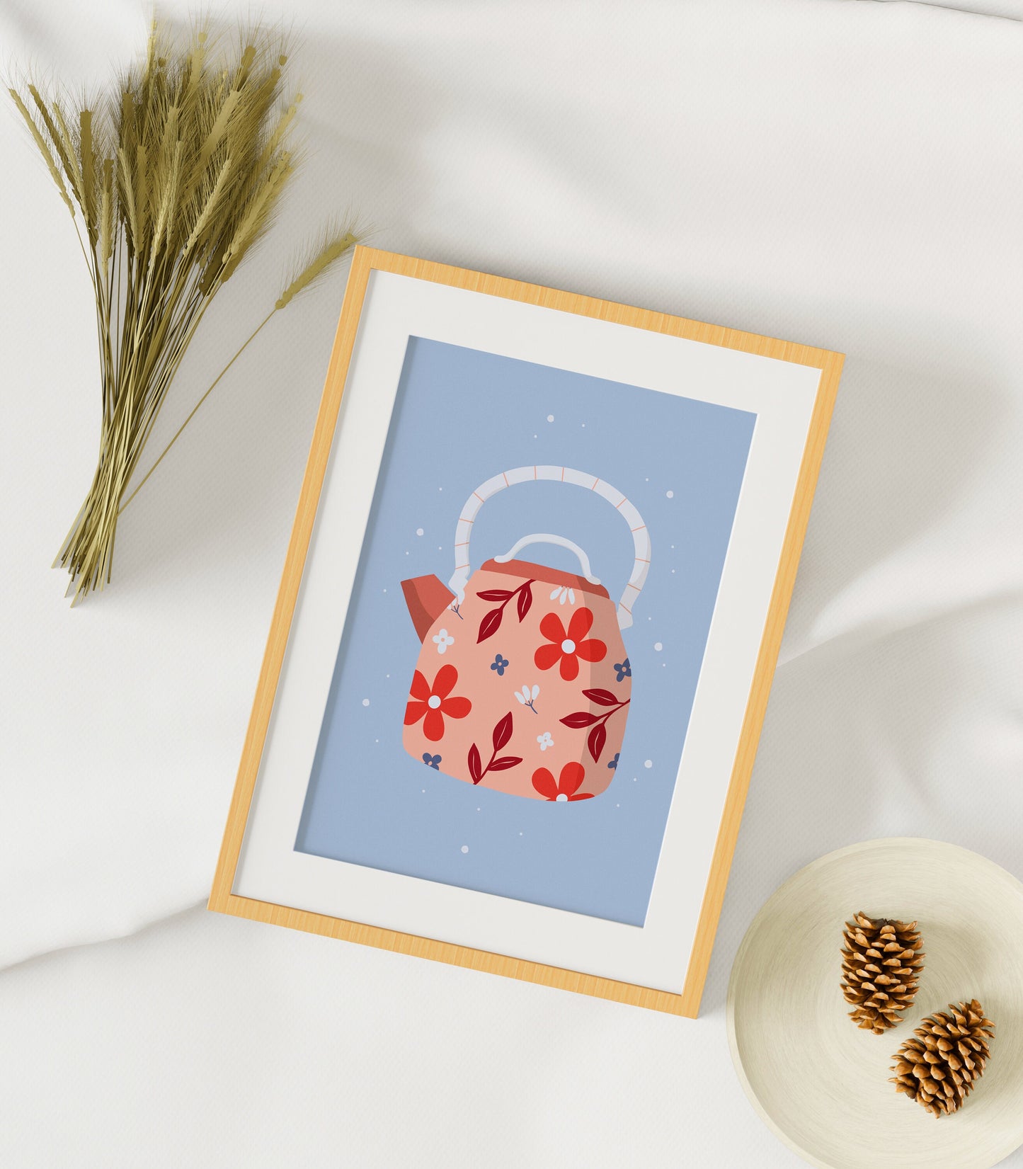 Teapot Print in Blue