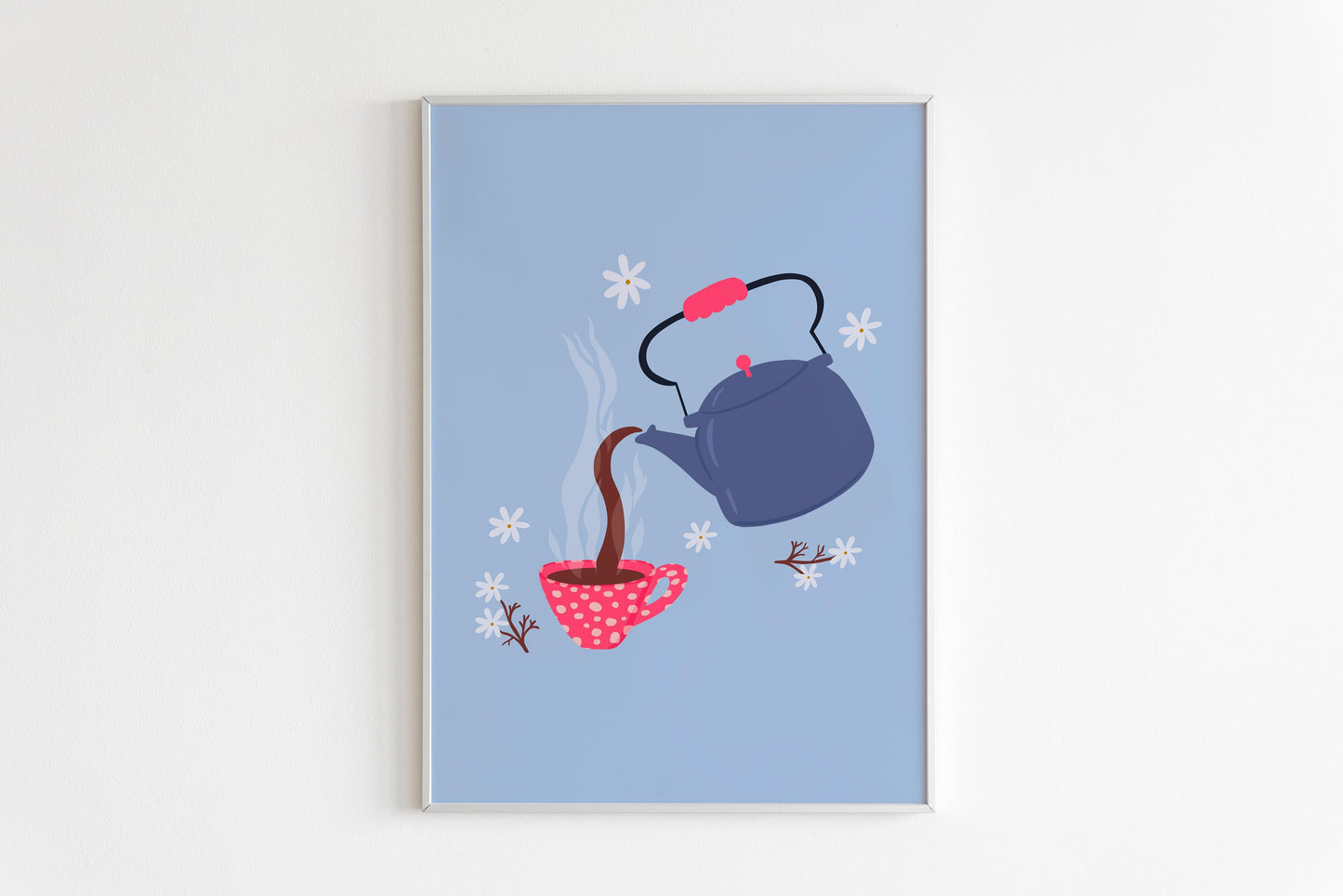 Kettle Print and Mug in Blue