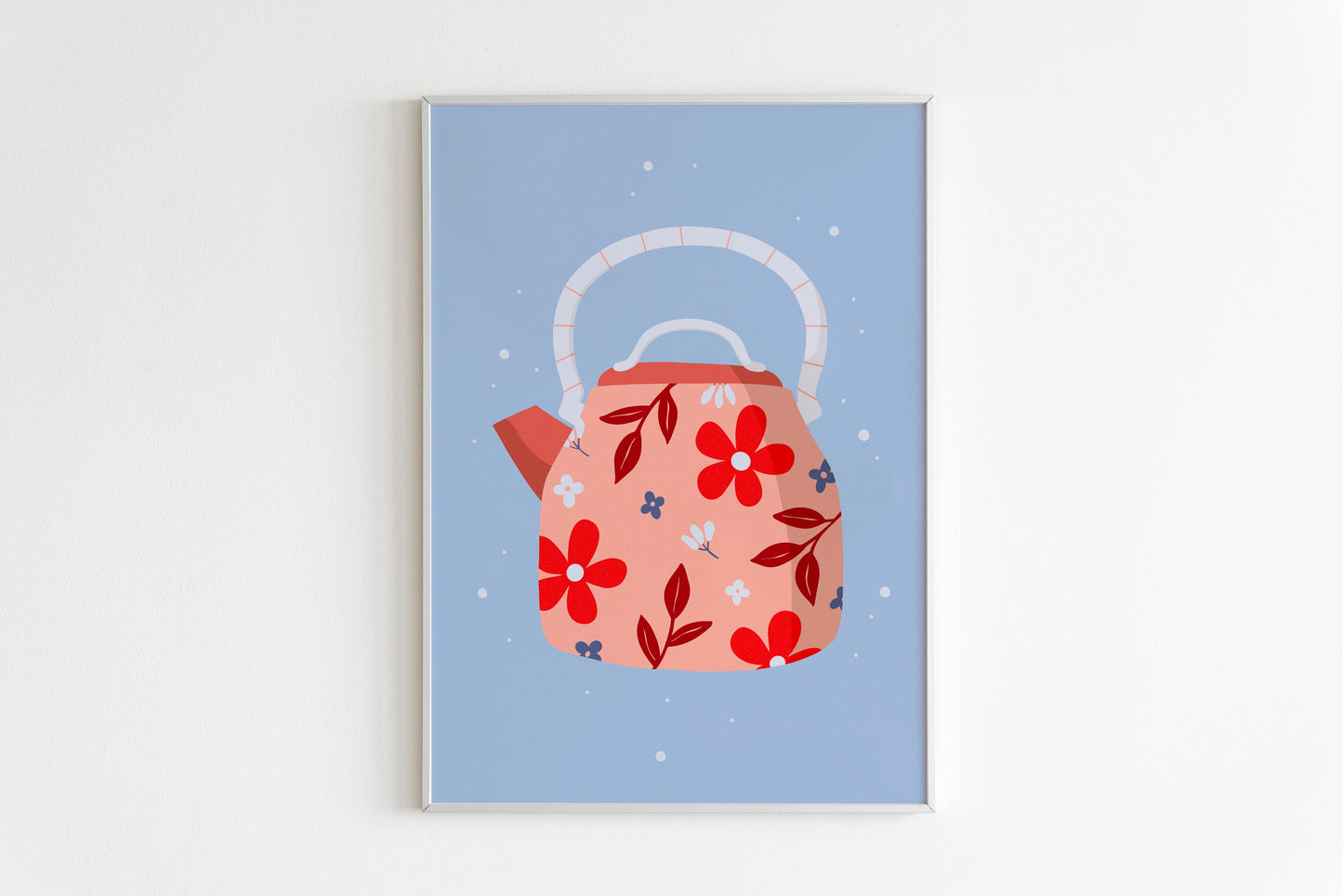 Teapot Print in Blue