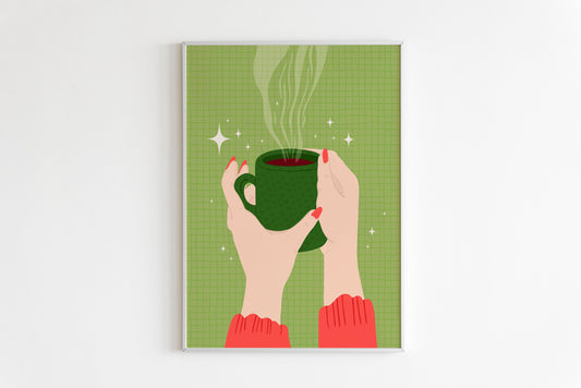 Coffee Mug Print in Green