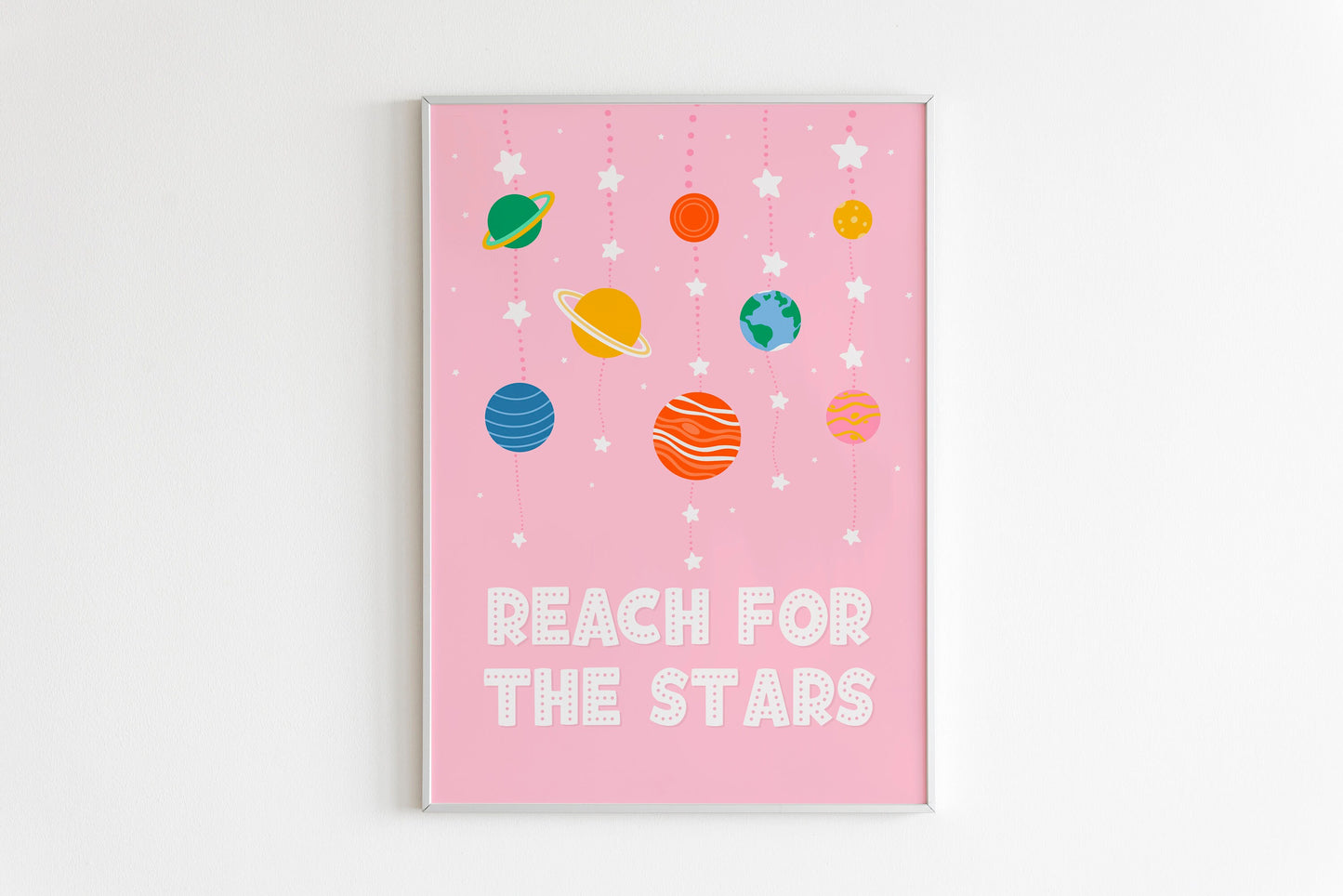 Reach For The Stars Print in Pink