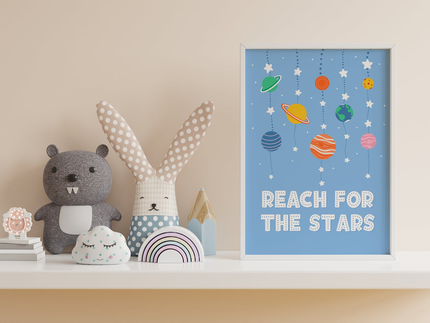 Reach For The Stars Print in Blue