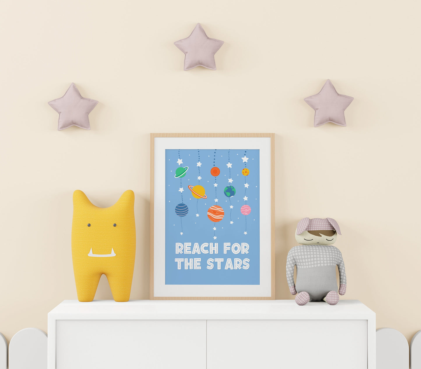 Reach For The Stars Print in Blue