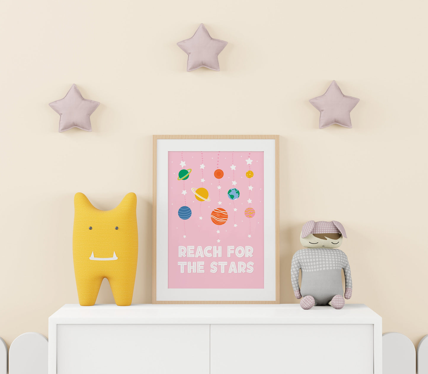 Reach For The Stars Print in Pink