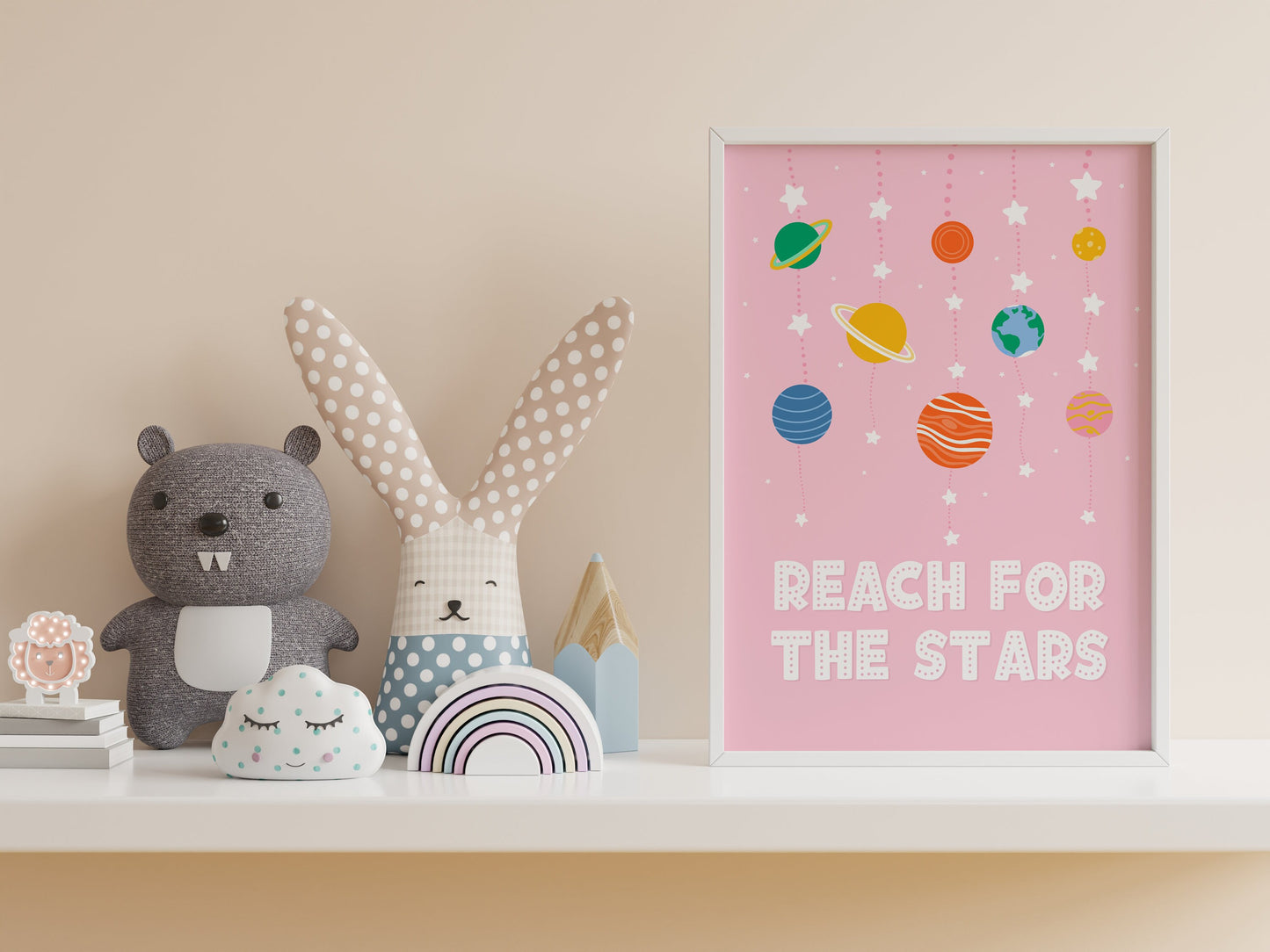 Reach For The Stars Print in Pink