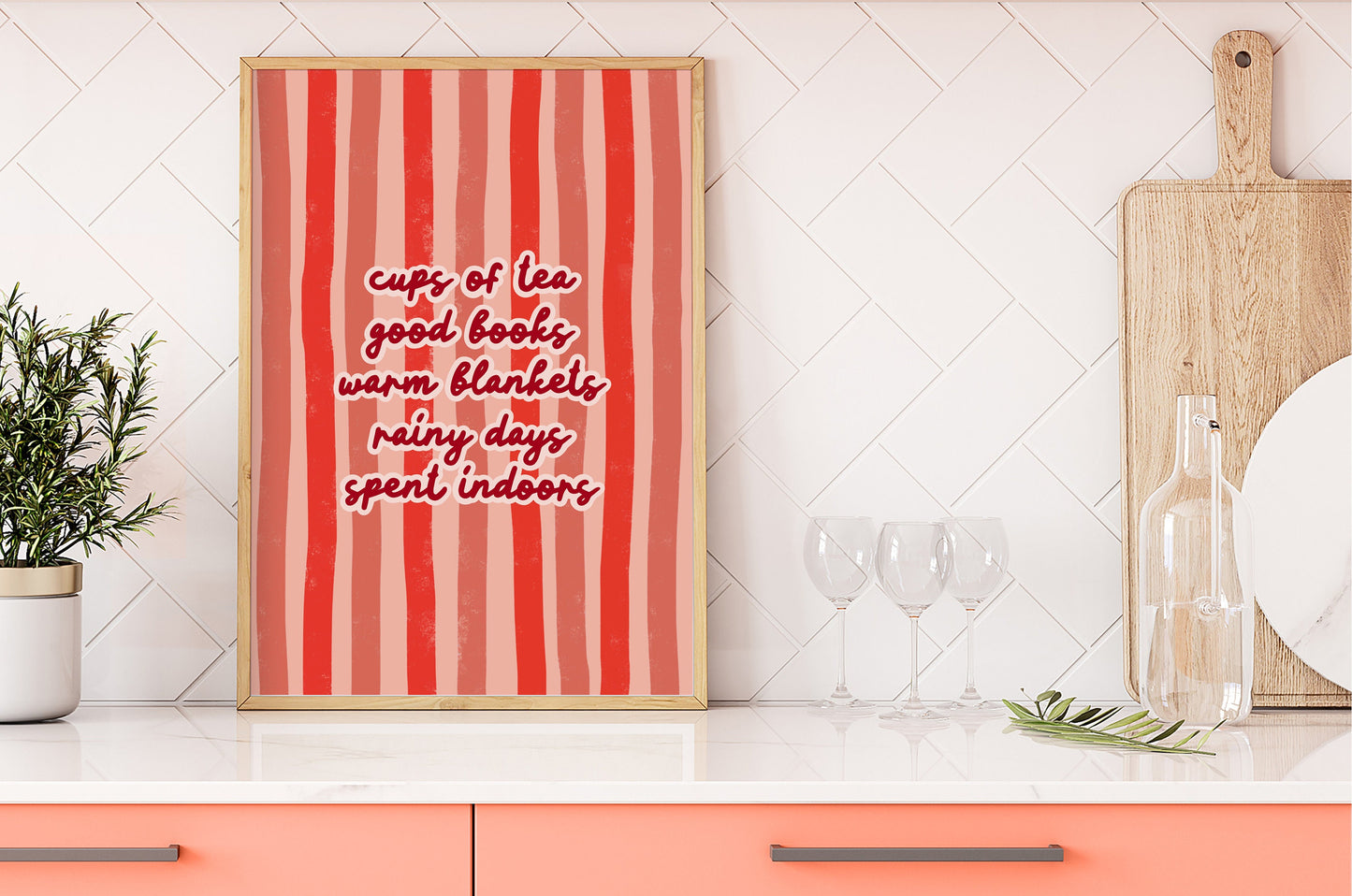 Autumn Quote Print in Red