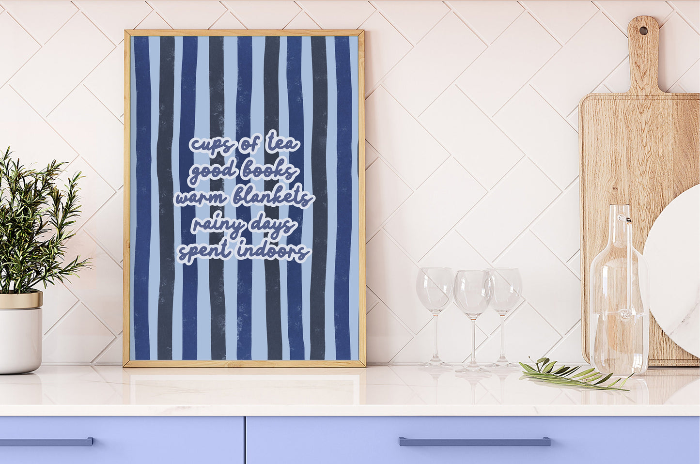 Autumn Quote Print in Blue