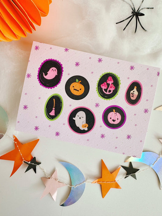 Halloween Spooky Frames Postcard