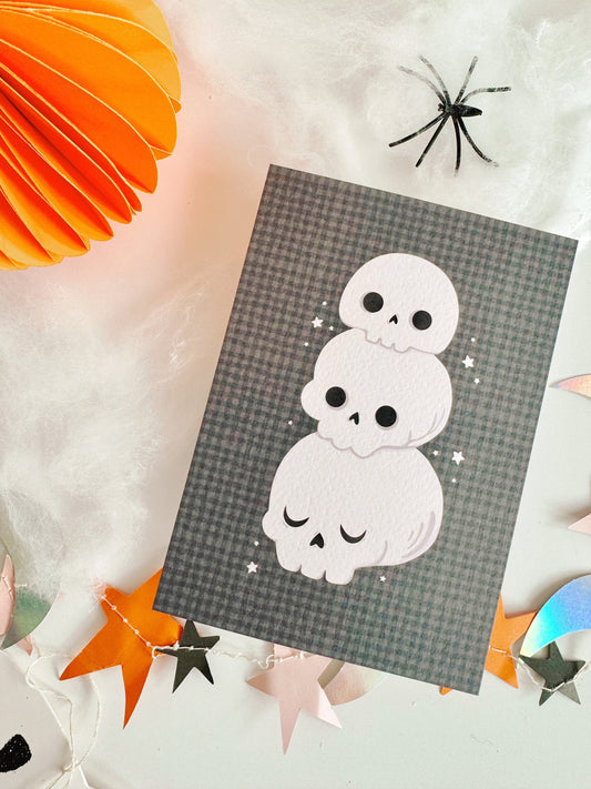 Halloween Skulls Postcard