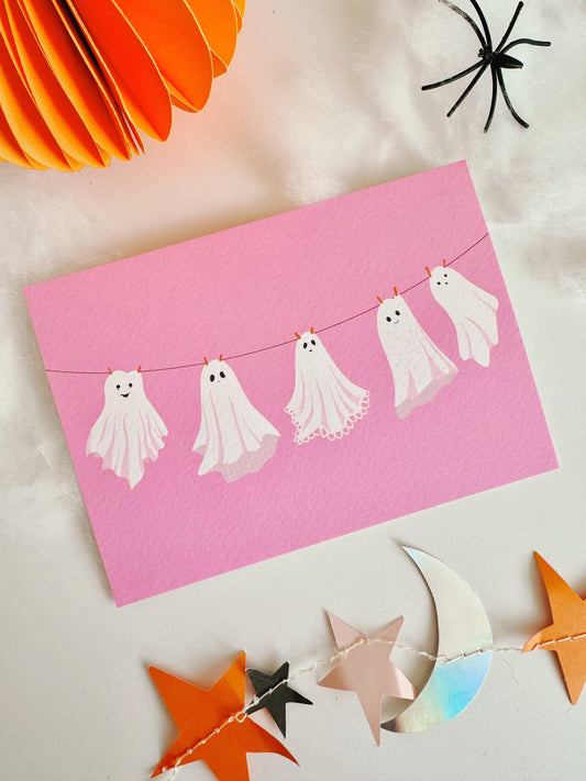 Halloween Ghosts Postcard