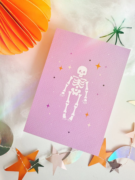 Halloween Skeleton Postcard