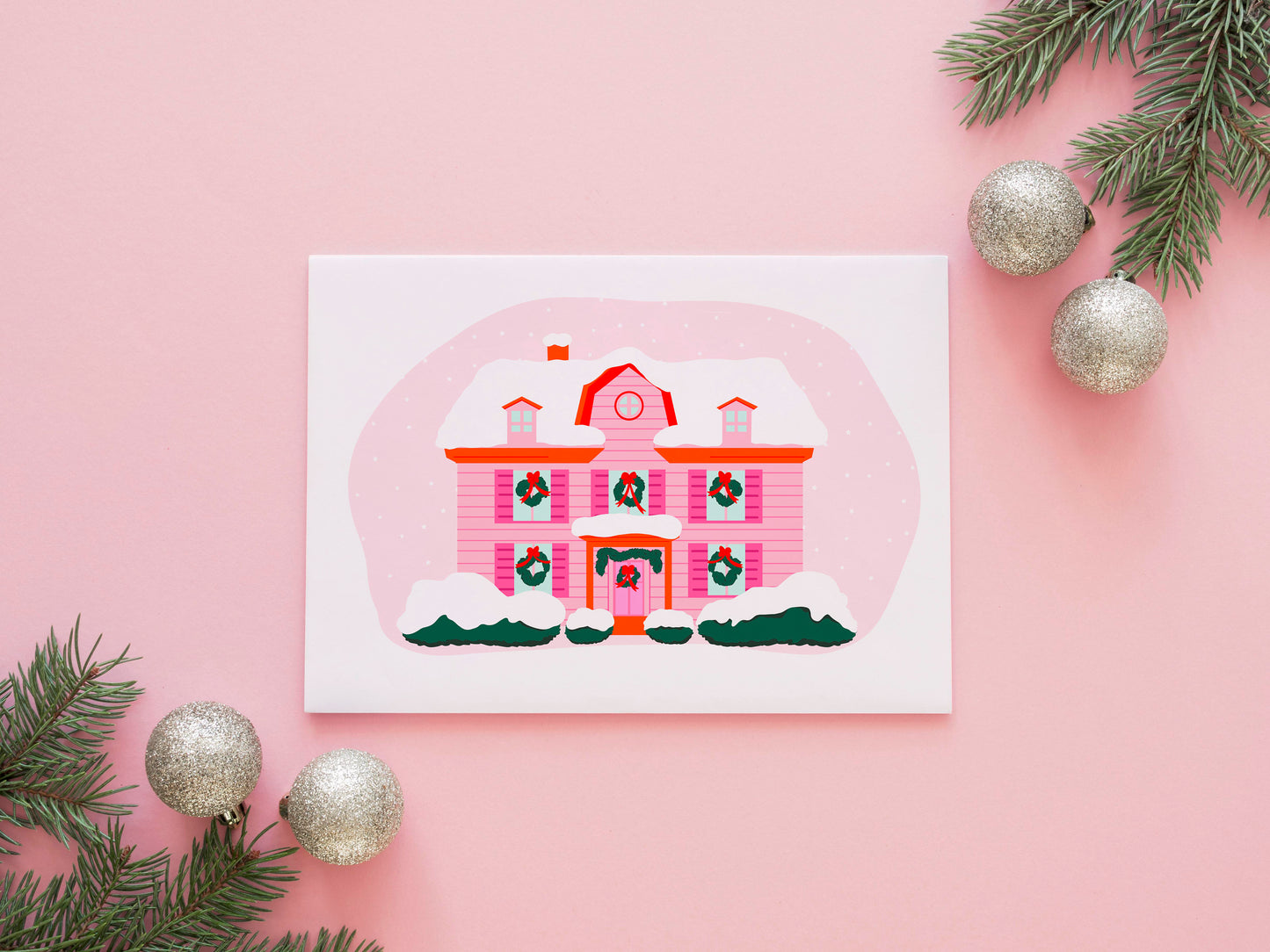 Christmas House Print in Pastels