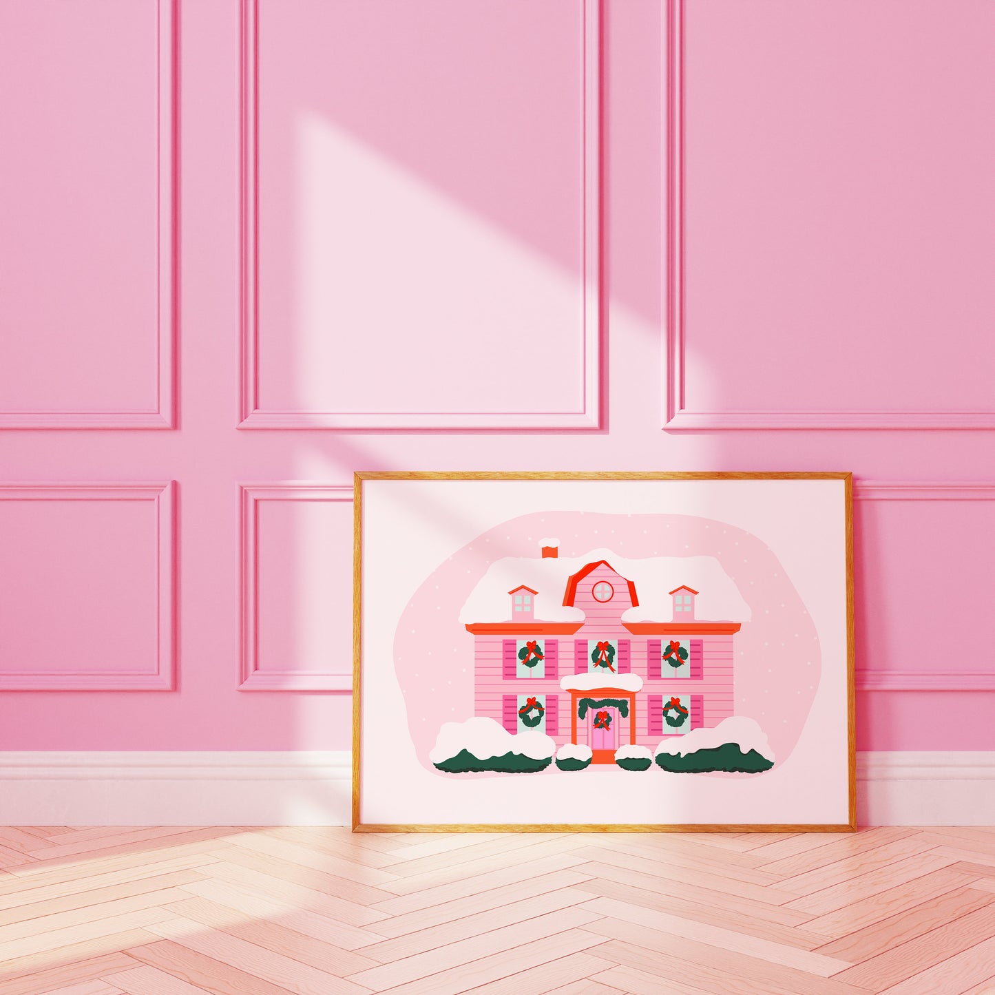 Christmas House Print in Pastels