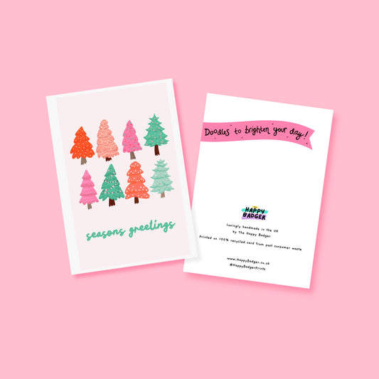 Colourful Trees Christmas Card