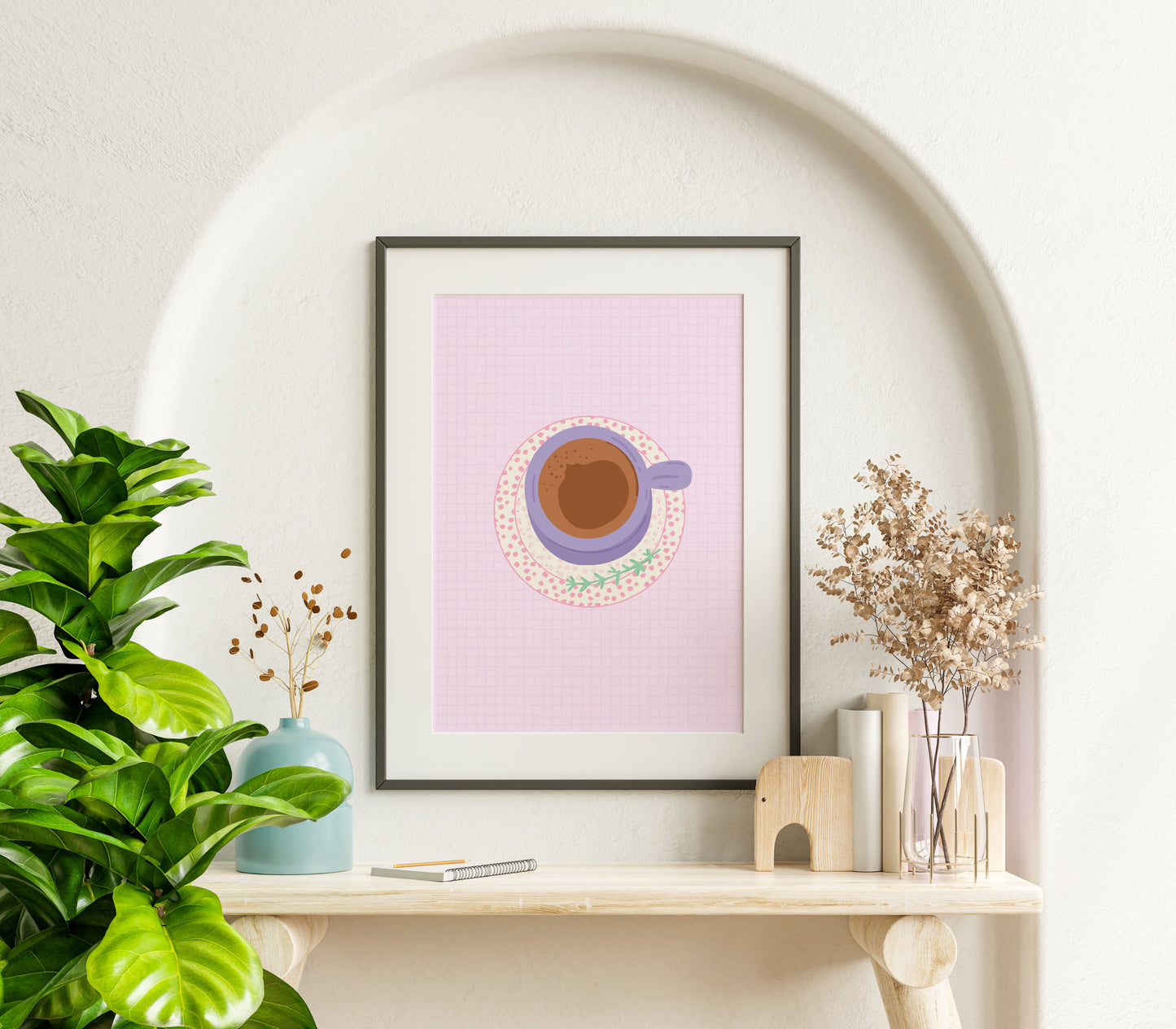 Cute Cup Of Coffee Print in Pastels
