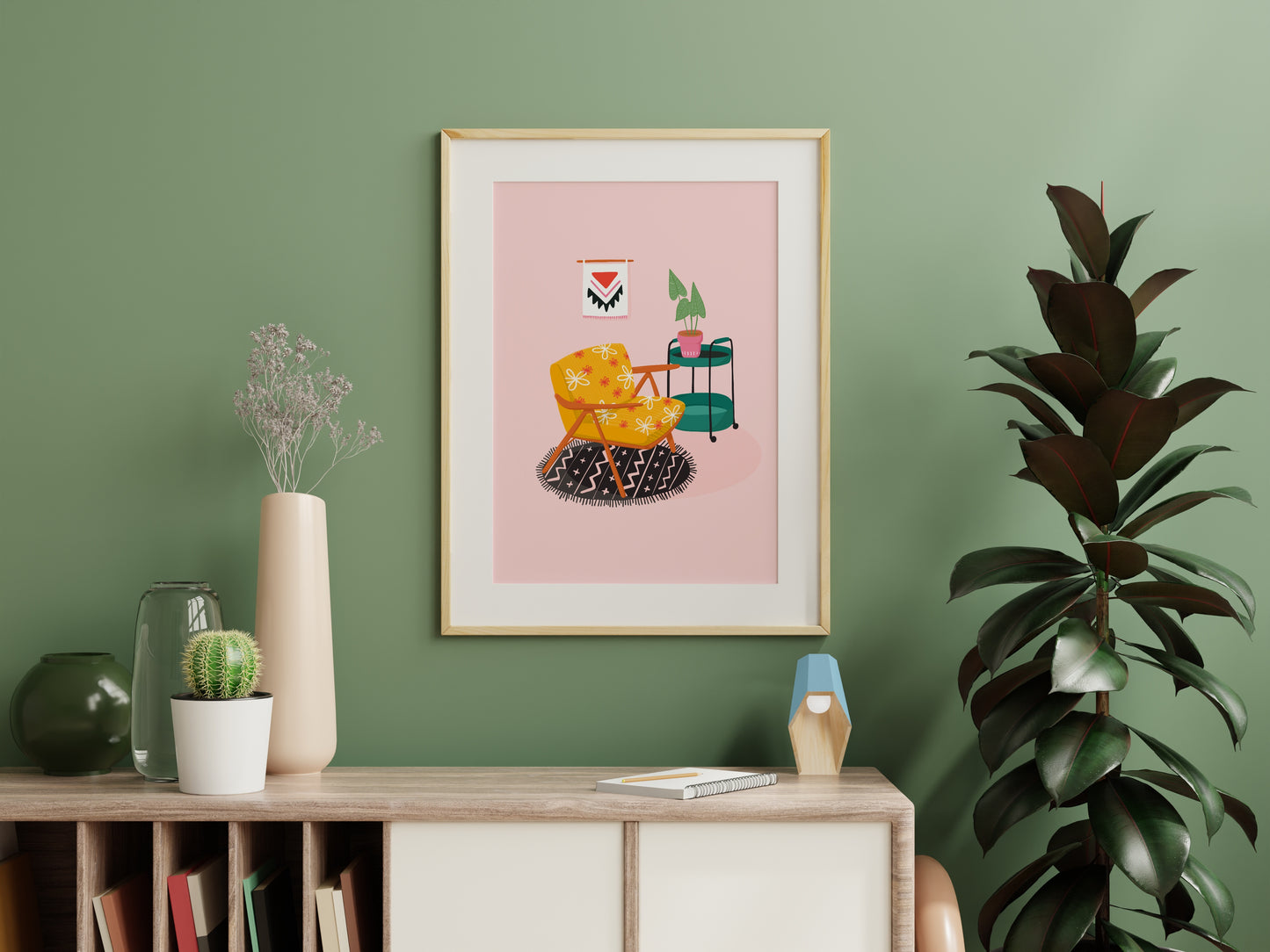 Colourful Living Room Print