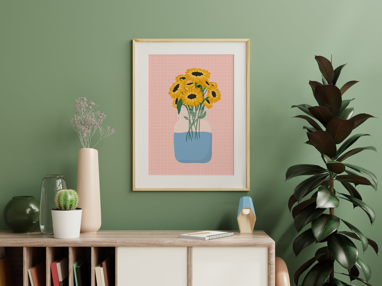 Sunflowers In A Vase Print