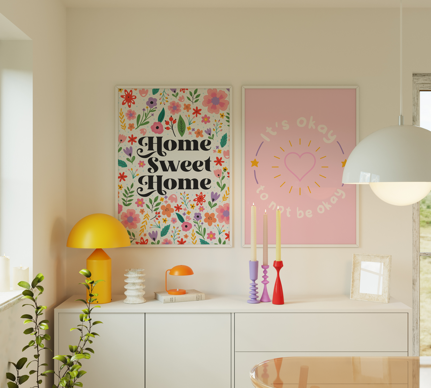 Home Sweet Home Print in White