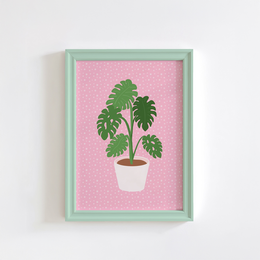 Monstera Print in Pink