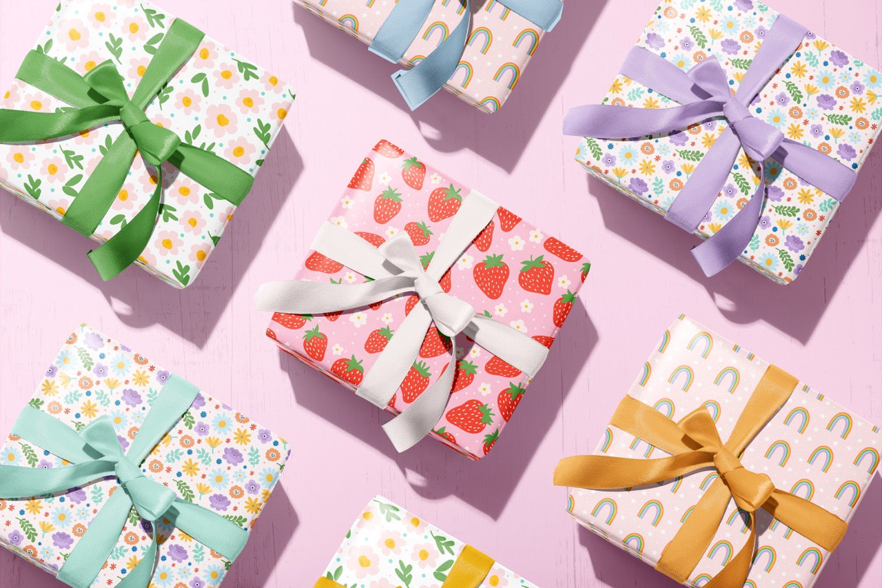 Strawberry Pattern Gift Wrap (A2 Sheets)